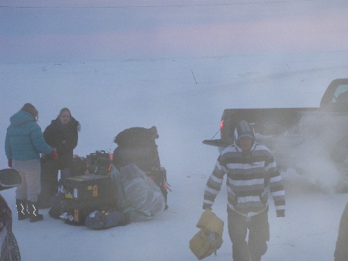 Baggage claim, Clyde River style.