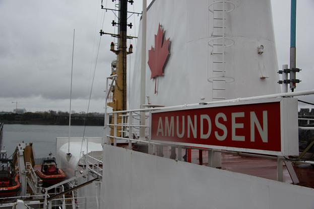 The CCGS Amundsen icebreaker docked at the Port of Montreal during the 2012 International Polar Year conference. Photo: Eilís Quinn, Radio Canada  International. 