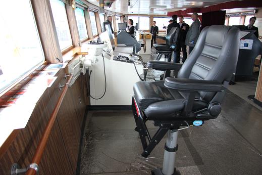 The captian's chair aboard the Amundsen. Photo: Eilís Quinn, Radio Canada International. 