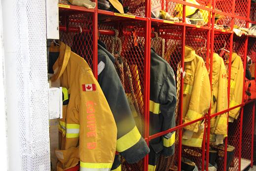 Fire gear on board the Amundsen. Photo: Eilís Quinn, Radio Canada International. 