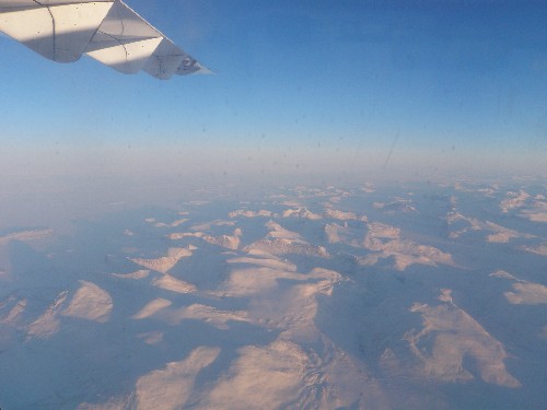 View from plane on way to Clyde River from Iqaluit. Photo Eilis Quinn