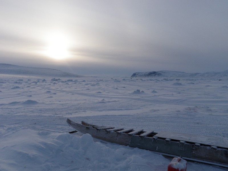 Sea ice at dusk in Clyde River, Nunavut. Photo Eilís Quinn.
