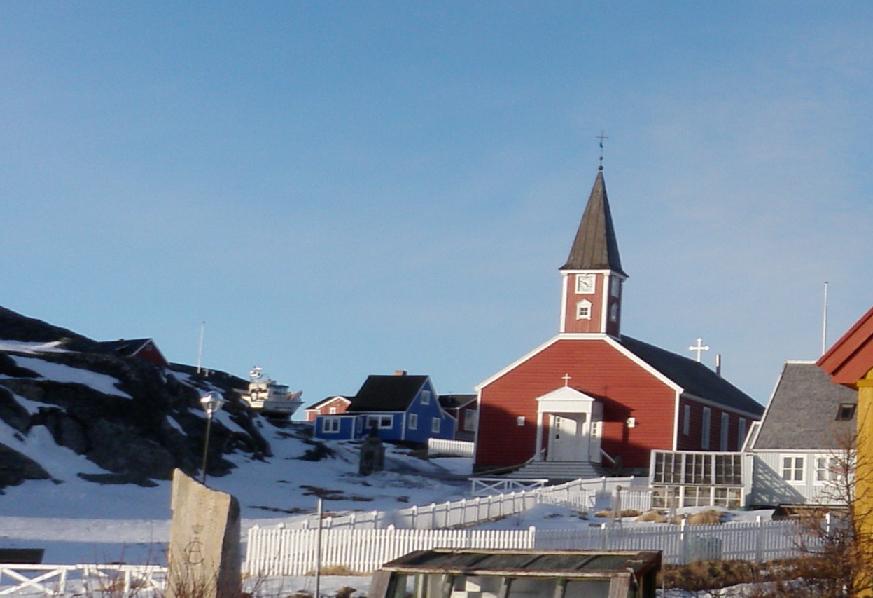 Annaassisitta Oqaluffia (Nuuk Cathedral), located in downtown Nuuk. Missionaries across the Arctic used different writing systems to translate the Bible into local dialects. Photo by Eilís Quinn. 