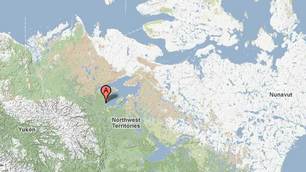 Location of Déline, NWT. CBC.