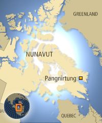 Pangnirtung is located 300 kilometres north of Iqaluit on Baffin Island. (CBC)