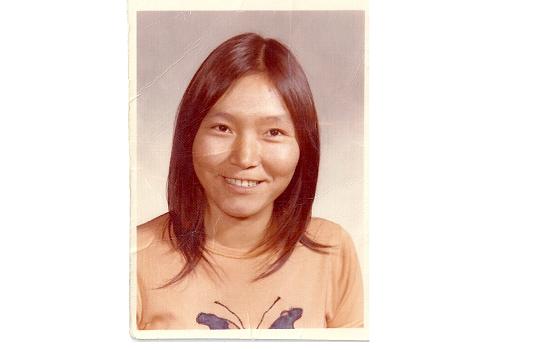 Minnie Akparook. High school photo, Churchill, Manitoba. Photo courtesy of Minnie Akparook. 