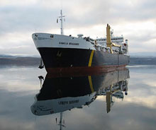 Desgagnes Transarctik's cargo vessel Camilla Desgagnes is shown in Nanisivik, near Arctic Bay, Nunavut. (Desgagnes Transarctik Inc.)