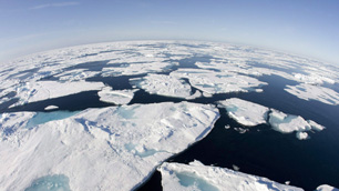 Ice patterns are seen in Baffin Bay above the Arctic Circle, which has been disproportionately affected by climate change. British historians are hoping to learn more about climate change by examining data in the logbooks of polar explorers of the 18th and 19th centuries. (Jonathan Hayward/Canadian Press)