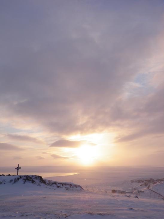 View from airport of Hudson's Bay Coast. Photo by Eilís Quinn.