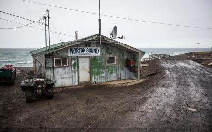 A halibut processing plant in Savoonga. While much of the hunting and fishing that occurs on and around St. Lawrence island is for subsistence use, there has been a good halibut fishery this year. August 30, 2012. Photo: Loren Holmes. Alaska Dispatch. 