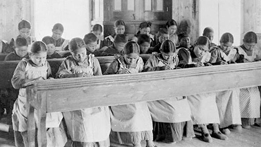 From the late 19th century onwards, aboriginal children in Canada were forced to attend government-run residential schools, where they suffered emotional, physical and sometimes sexual abuse at the hands of church teachers (Library & Archives Canada/PA-042133)