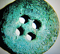 Franklin artifacts found this summer at Erebus Bay included small items such as buttons. (Brian Case)