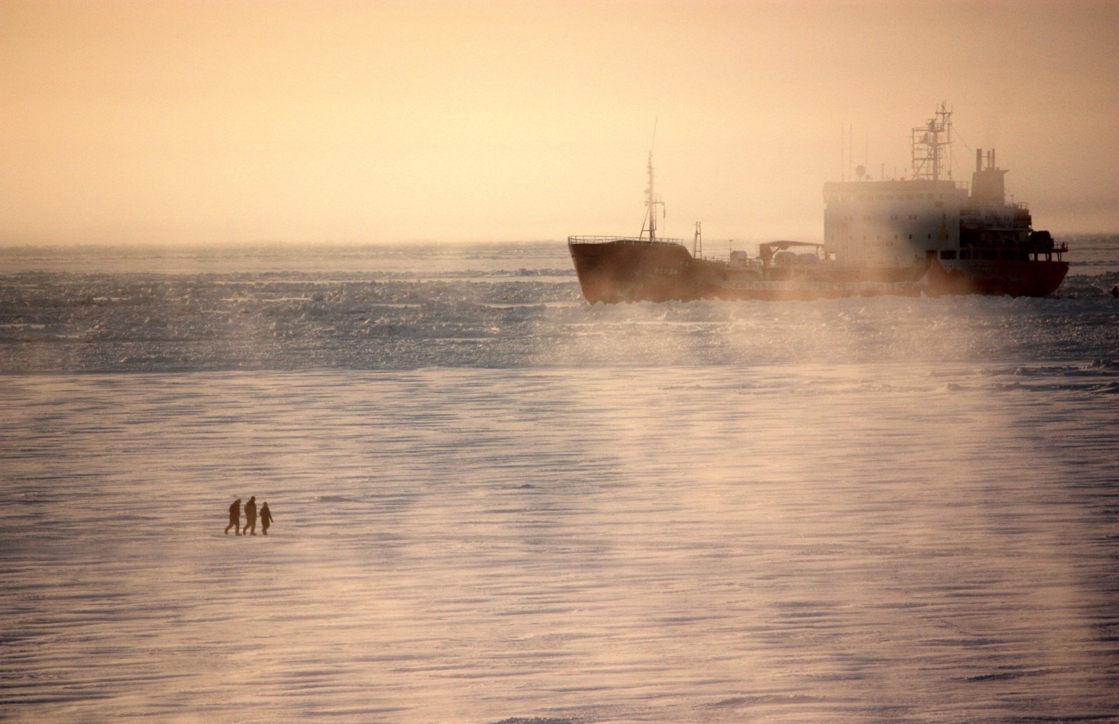 The Renda off the coast of Nome on Monday, January 16. Photo by Sue Greenly. Alaska Dispatch.