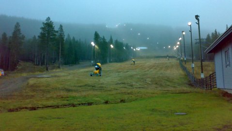 Levi's black run was still green on Thursday morning. Photo by Pia Tuukkanen, YLE.