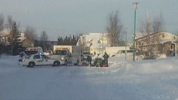 Several police vehicles blocked off the area as emergency personnel responded to the woman. CBC.ca