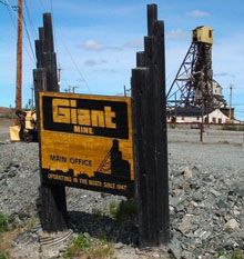 Located just outside Yellowknife, Giant Mine produced more than seven million ounces of gold from 1948 until 1999. The federal government is responsible for cleaning up contamination at the mine site. Image CBC.