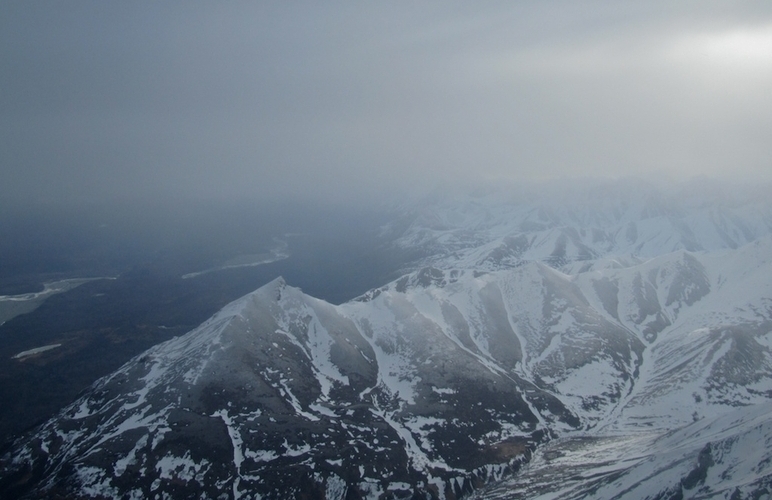 An aerial view of snowmelt on Alaska mountaintops. Photo: Matt Keller. Courtesy Alaska Dispatch. 