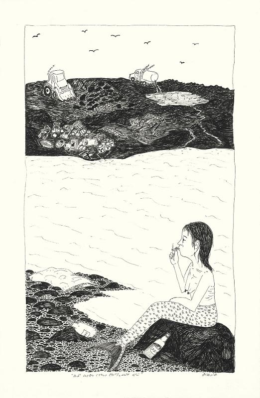 Untitled (Sedna by the Sea) (2001-2002) by Ningeokuluk Teevee. Image courtesy of Dorset Fine Arts. CLICK TO VIEW FULL IMAGE Untitled (Sedna by the Sea) (2001-2002) by Ningeokuluk Teevee. Image courtesy of Dorset Fine Arts. CLICK TO VIEW FULL IMAGE