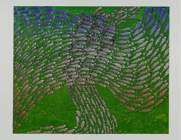 Cross Current by Ningeokuluk Teevee (2005). Image courtesy of Dorset Fine Arts. CLICK HERE TO VIEW FULL IMAGE. Cross Current by Ningeokuluk Teevee (2005). Image courtesy of Dorset Fine Arts. CLICK HERE TO VIEW FULL IMAGE.