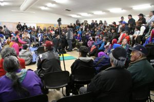 The hand games attract spectators from Dene communities in the NWT, Yukon and northern Alberta. Photo by Levon Sevunts