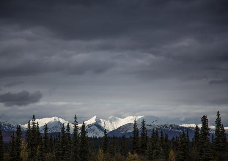 Mountains with fresh snow along the Denali Park Road. September 14, 2012. (Courtesy Brian Weeks, Alaska Dispatch)
