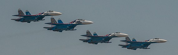 Russian Su-27 bombers took part in the exercise. (Philippe Lopez/Scanpix/Radio Sweden)