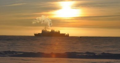 The US Coast Guard Cutter Healy off the coast of Nome. (David Head, courtesy Alaska Dispatch)