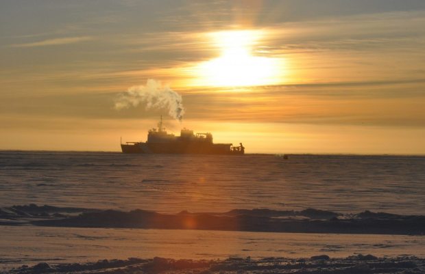 The US Coast Guard Cutter Healy off the coast of Nome. (David Head, courtesy Alaska Dispatch)