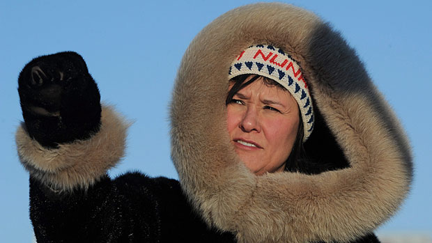 Leona Aglukkaq, minister of the Canadian Northern Economic Development Agency and the MP for Nunavut, pictured touring Frobisher Bay in Iqaluit in 2012, is chair of the Arctic Council and wants it to have more input from business sectors. (Sean Kilpatrick/Canadian Press)