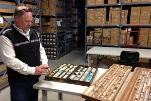 Fort Knox gold mine core samples at the Geologic Materials Center in Eagle River. June 7, 2013. (Sean Doogan / Alaska Dispatch)