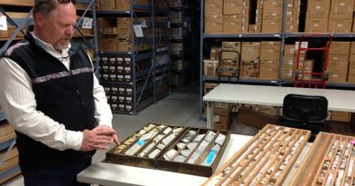 Fort Knox gold mine core samples at the Geologic Materials Center in Eagle River. June 7, 2013. (Sean Doogan / Alaska Dispatch)