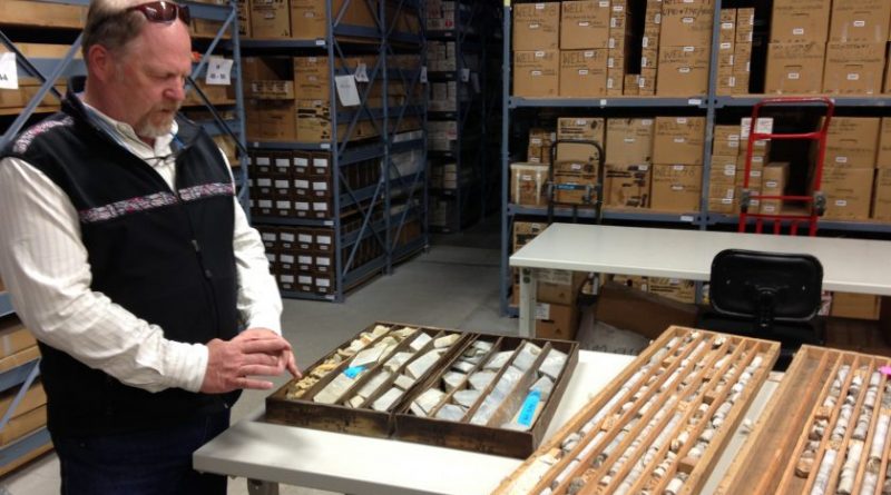 Fort Knox gold mine core samples at the Geologic Materials Center in Eagle River. June 7, 2013. (Sean Doogan / Alaska Dispatch)