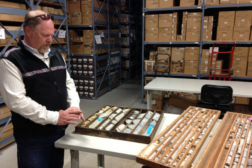 Fort Knox gold mine core samples at the Geologic Materials Center in Eagle River. June 7, 2013. (Sean Doogan / Alaska Dispatch)