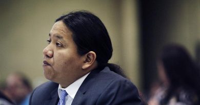 Rep. Kevin Killer listens to testimony during the Indian Child Welfare Act summit Wednesday, May 15, 2013 in South Dakota. (Benjamin Brayfield / Rapid City Journal / AP)