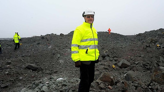 Former Northland CEO Karl-Axel Waplan at the mine outside Pajala. (Alf Lindbergh / Pressbilder / Radio Sweden)