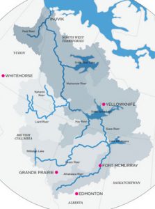 The Mackenzie River Basin stretches over three provinces and two territories. The basin is among the most intact large-scale ecosystems in North America, and the Mackenzie River is the largest north-flowing river in North America. (Rosenberg International Forum on Water Policy)