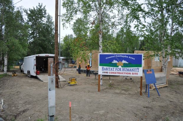 Habitat for Humanity's construction site in North Pole, summer 2012. The geothermal unit slashed utility costs by 50 percent in its new three-bedroom, two-bathroom home. (Courtesy Habitat for Humanity / Alaska Dispatch)