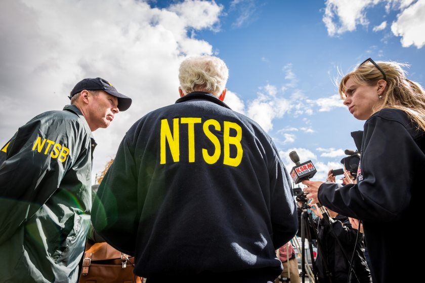 Earl Weener, NTSB board member, talks to reportes outside the Soldotna airport on July 8, 2013. (Loren Holmes / Alaska Dispatch)
