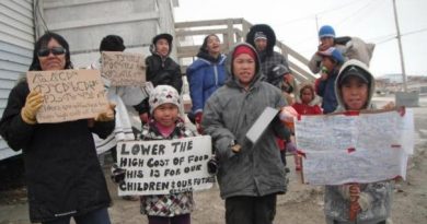 Protests over food prices took place in several communities across Nunavut in 2012. (CBC.ca)