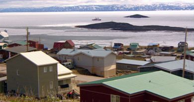 The Canadian Coast Guard icebreaker Henry Larsen arrived in the inner part of Frobisher Bay late Wednesday morning to make way for two vessels — a tanker and a cargo ship. (CBC)