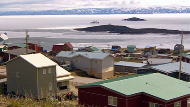 The Canadian Coast Guard icebreaker Henry Larsen arrived in the inner part of Frobisher Bay late Wednesday morning to make way for two vessels — a tanker and a cargo ship. (CBC)
