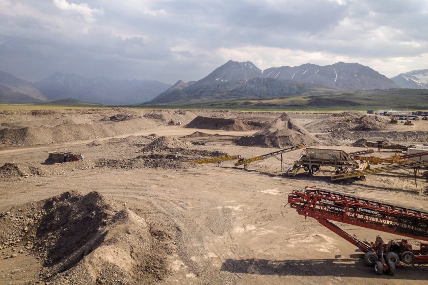 Dalton Highway 274-289 project materials site, 2011. The project will be completed in 2013. (Alaska DOT / Alaska Dispatch)