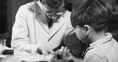 A nurse takes a blood sample from a boy at the Indian School in Port Alberni, B.C., in 1948, during a period when nutritional experiments were being conducted on students there and in five other residential schools. (Library and Archives Canada/Canadian Press)