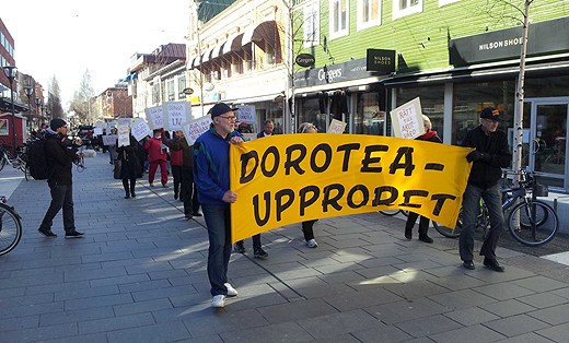 Protestors in the region of Dorotea demanded a referendum last year after plans to cut their emergency care services. ( Swedish Radio)