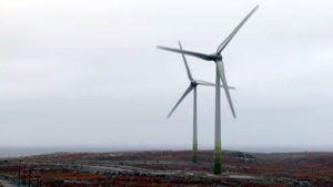 The mine installed four wind turbines at a cost of $31 million to help reduce power costs in the long run. (CBC)