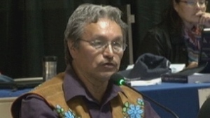 Eddie Erasmus was re-elected Tlicho Grand Chief last night. (CBC)