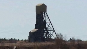 The tower at Giant Mine is shown. After 50 years in operation, the site has become a liability that needs to be cleaned up. (CBC)