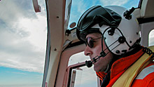 Daniel Dubé, the pilot of the Amundsen's helicopter, radioed that the chopper was on its way back from an ice survey. Shortly after, radio contact was lost. (ArcticNet)