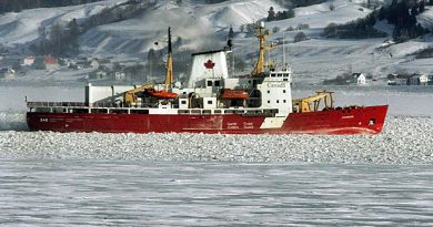 The bodies of three people killed in the crash of a helicopter from the Canadian Coast Guard icebreaker Amundsen have been moved to Resolute, Nunavut. (Jacques Boissinot/Canadian Press)