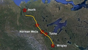 The Mackenzie Valley Review Board is looking for the input of local residents about a proposed all-weather highway between Wrigley and Inuvik. (CBC)